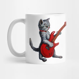 Kitten playing an electric guitar Mug